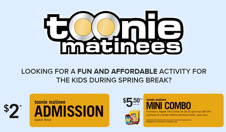 cineplex toonie matinees